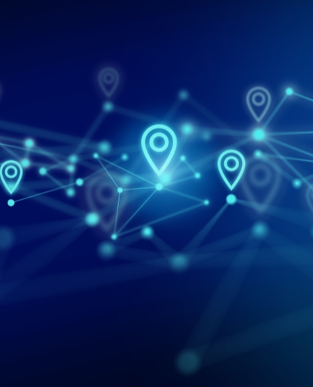 GPS pins on a digital map