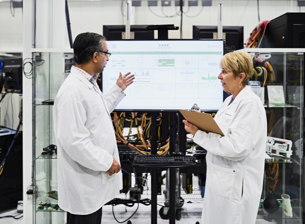 Celestica employees on the manufacturing floor