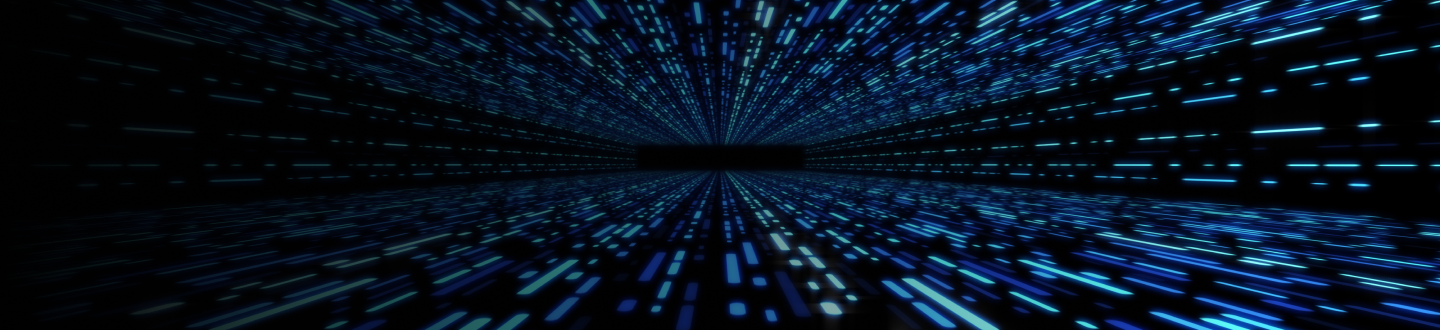 Digital generated image of rectangular shaped data tunnel.