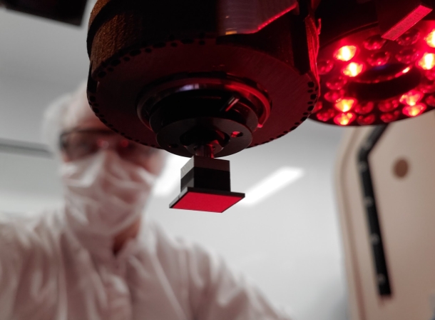 Celestica employee in the microelectronics lab